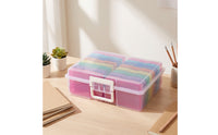 Photo Storage Box with Inner Cases Transparent Photo Storage Box  Dustproof Craft Organizer with Inner Boxes for Collectors