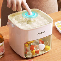Press-Type Ice Cube Tray with Lid, 48-Grid, Food-Grade PP, Easy Release