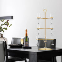 Metal Wine Glass Rack with Hanging Holder for Wedding Decoration