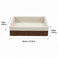Japanese Storage Basket, Braided Laundry Basket Made of Plant Fiber, Laundry Hamper with Fabric Insert, Stackable for Bedroom