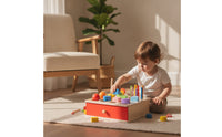 Educational Wooden Sorting Box with Drawer Bright Montessori Toy with Wand Solid-Wood Shape Sorter with Drawer for Quiet Learning Time