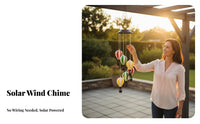 Color Changing Solar Hot Air Balloon Wind Chime Automatic On/deactivate Solar Hot Air Balloon Light Waterproof for Patio, Balcony, Window