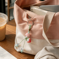 Jingdezhen Ceramic Strawberry Keychain & Bag Charm