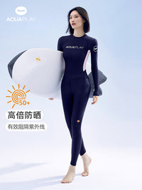 AquaPlay长袖分体泳衣女长裤游泳衣浮潜水母衣泳装全身防晒潜水服