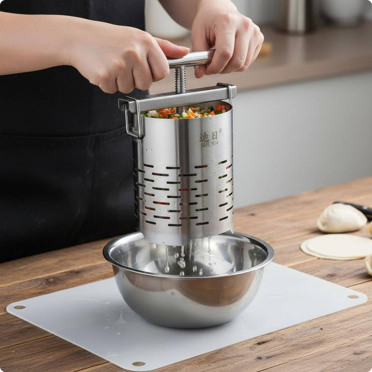 Dumpling Filling Press Rust-Resistant Manual Vegetable Drainer Multi-Functional