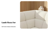 Nordic Design Curved sectional Sofa Boucle Fabric Living Room Furniture Tufted seat pad Sectional Couch High-Resilience Foam for Interior Designers, Business Owners, Apartment Dwellers, Reception Area, Hotel Lobby, Showroom, Bedroom