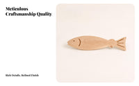 Wooden Fish Ornament Matte Natural Wood Hand Carved Wooden Ornament Nautical Fish Sculpture Lightweight Suitable for Living Room Entryway Creative Display Area