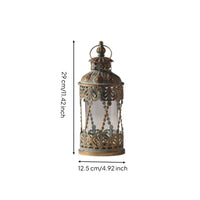 Decorative Candle Lantern Openwork Metal Home Decor Warm Luminous Effect