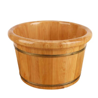 Wood Foot Bath Bucket Traditional Craft Wooden Foot Bath No Assembly Pedicure Soaking Bucket for Washroom