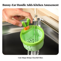 Kitchen Sink Drain Strainer Easy to Clean Hanging Sink Strainer Basket Food Scrap Catcher Anti-Clogging Carrot Handle Drain