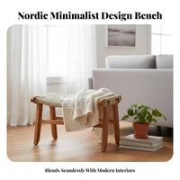 Woven Rope Footrest Nordic Design Footstool Multi-Functional for Balcony, Adults