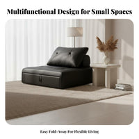 Multi-Functional Pull-out Sleeper Armchair Space-Saving Armless Pull-out Single Bed Easy Conversion Living Room Furniture Long-Lasting for Apartment Dwellers, Students, Office Workers, Small Areas, Bedroom