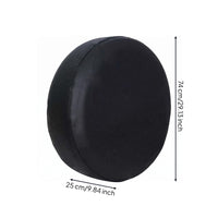 Lychee-Grain Texture PVC Leather Spare Tire Cover Stitched Seams Round Spare Tire Cover Fitted Shape Vehicle Accessory Adjustable Fit