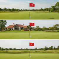 3-Section Golf Flag and Cup Set Detachable Golf Flagpole Set High-Visibility Bright for Golfers, Backyard