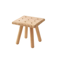 Solid Wood Shoe Changing Stool Rounded Children's Stool Low-Height Furniture Multi-Functional for Playroom