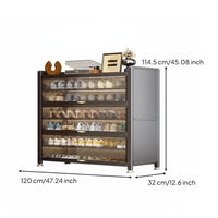 Multi-Layer Steel Footwear Storage Unit Large Capacity Entryway Shoe Storage Cabinet Dustproof for Homeowners, Apartment Dwellers, Hallway