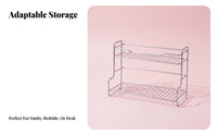 2-Tier Cosmetic Shelf adaptable 2-Tier Organizer Multifunctional for Desktop