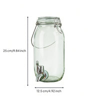 Glass Jar with Spigot Easy Assembly Large Drink Dispenser with Tap Aged Appearance Design Glass Spigot Dispenser for Parties, Weddings