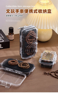 Transparent Acrylic Storage Box for Bracelets and Beads, Portable with Hook