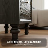 Vintage Bedside Storage Cabinet Distressed Finish Bedside Nightstand Space Saving Retro Solid Wood End Table for Homeowners, Bedroom, Entryway, Office