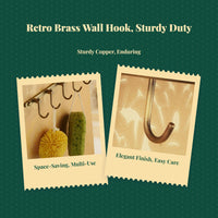 Sturdy Brass Antique Towel Rack Set, Vintage Wall Mounted Bathroom Hardware, No-Drill Accessories