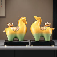 Horse Figurine Desk Decor for Wealth and Success