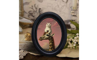 Oval Wood Photo Frame Wooden Look Tabletop Photo Holder Rustic Charm for Table