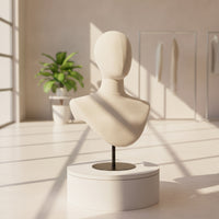Mannequin Display Stand Linen-Textured Half Body Mannequin Removable Dress Form for Showroom, Countertop