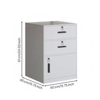 Lockable Office Cabinet White Finish Under Desk File Cabinet Black Handles