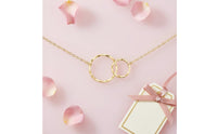 Double Circle Pendant Necklace Minimalist Design Interlocking rings Necklace Everyday Wear Collarbone Chain for Girls, Anniversary, Birthday