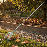 Stainless Steel Foliage Rake Sturdy Detachable Foliage Rake Multi-Purpose