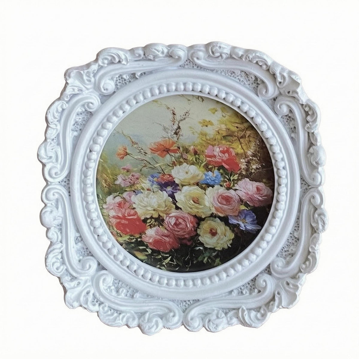 Round Opening Photo Frame Decorative Ornate Square Photo Frame Clear View