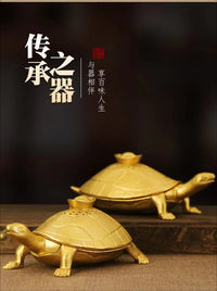 黄铜长寿乌龟祝寿茶道家居商务送礼工艺品摆件熏香炉沉香炉办公室