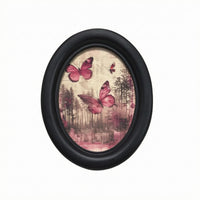 Butterfly Picture Frame Smooth Dark Finish Oval Decorative Picture Frame