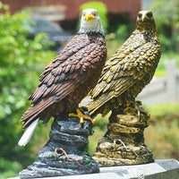 Lifelike Eagle Figurine Bronze Color Resin Craft Home Decor