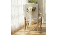 Chair Back Flowers with Ribbons Hanging Wedding Chair Back Flower Decorations Lightweight for Brides, Weddings, Receptions