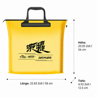 Durable Fishing Bag, Waterproof Fishing Backpack with Zipper, Yellow Fishing Bag for Carp Anglers, with Shoulder Strap