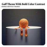 Great Gift Idea Sitting Golf Ball Man Unique Design 3D Printed Golf Figure for Golfers, Collectors, Shelf Decor, Office, Home