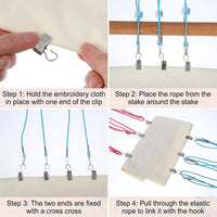 24 Cross Stitch Side Tension Clips, Adjustable Fabric Clamps for Embroidery