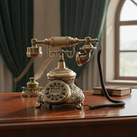 Vintage Telephone Digital Screen Display Retro Desk Phone No External Power