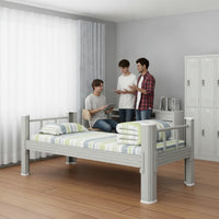 Bed Frame with Bed Board Strong Support Metal Bedstead Heavy Duty Furniture for Students, Kids, Small Bedrooms, Dorm Rooms, Student Accommodations