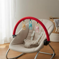 Infant Bouncer Toy Arch Wooden Beads Infant Seat Activity Bar Googly Eyes for Infants