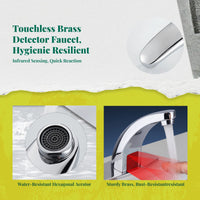 Touchless copper faucet, water-saving