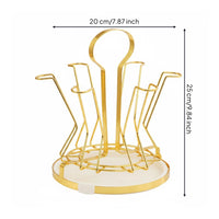 Flower-Shaped Mug Holder Golden-Hued Mug Drainer Rack Silicone Sleeve