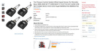 4-Piece Tire Pressure Monitoring Sensor Set for Mercedes-Benz
