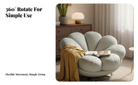 Plush rotate Armchair Light Luxury aesthetic Round rotate Chair Comfortable Design Ergonomic Support for Home awayice