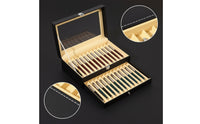 Pen Storage Box with Clear Lid Multi-Compartment Pen Storage Display Case Shielded for Collectors