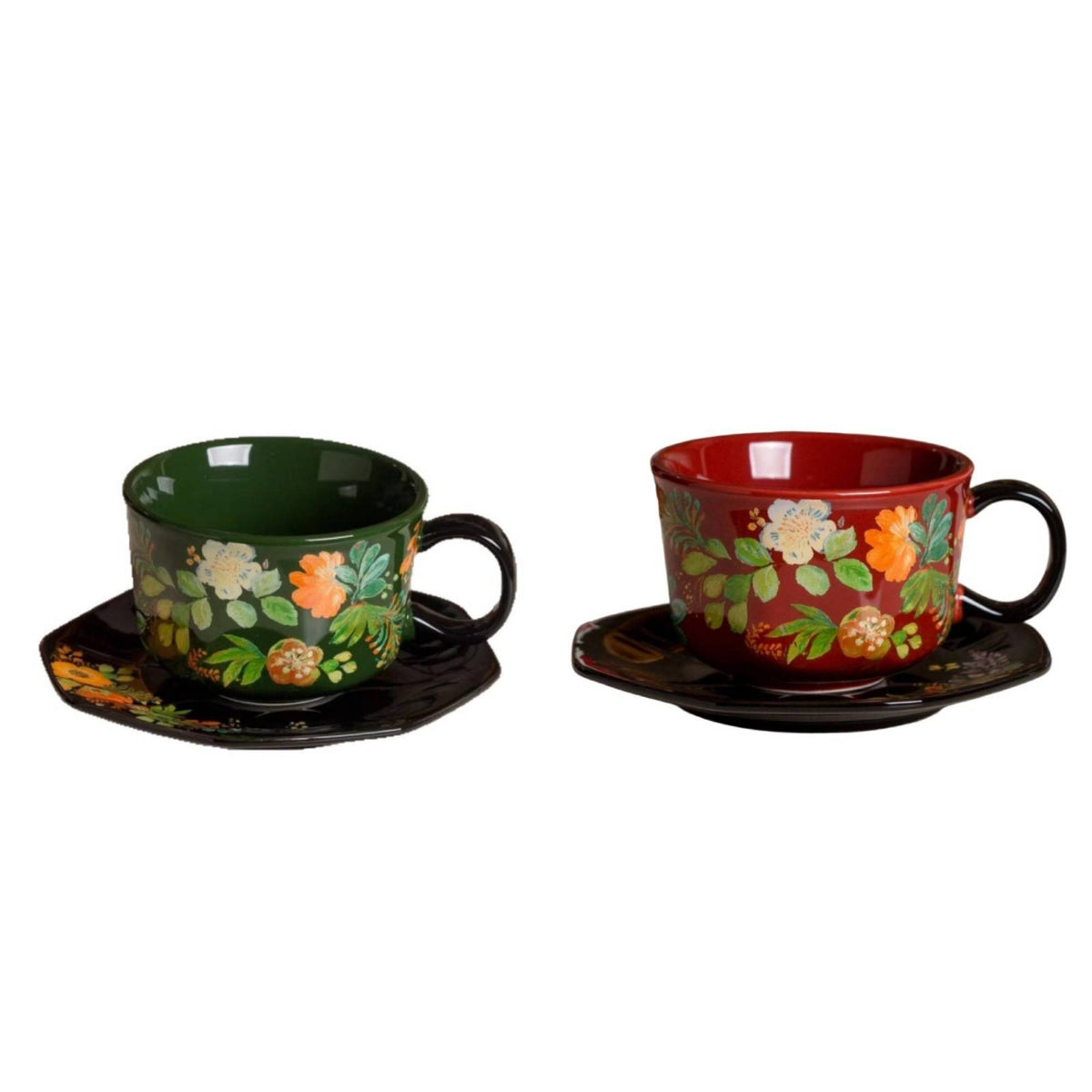 2 Pieces Teacup and Saucer Set Elegant Tea Cups and Saucers Delicate for Gifting
