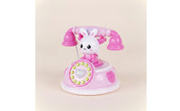 Musical Bunny Toy Phone Interactive Toy Telephone with Handset Light-up Play Phone Educational for Toddlers, Kids, Babies, Playroom, Nursery, Home