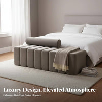 End-of-Bed Bench Multi-Functional Wavy Seat Ottoman Multipurpose Design Thick Padded padding for Homeowners, Interior Designers